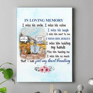 Custom Personalized Memorial Canvas - Gift For Father From Daughter/ Dog Lovers With Up To 2 Dogs - I Miss His Smile Cheap Fake