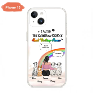 Personalized Pet Mom Phone Case - Upto 4 Pets - Memorial Gift Idea for Dog/Cat Lovers - I Wish The Rainbow Bridge Had Visiting Hours - Case for iPhone/Samsung Buy Cheap Pice