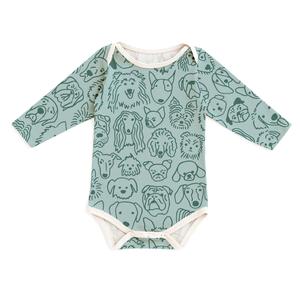 Long-Sleeve Snapsuit - Dogs Pale Blue Outlet With Paypal Order