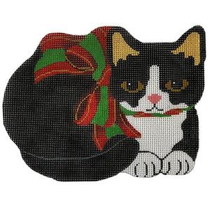 Christmas Kitty with Bow Cheap Sale New