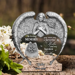 Custom Personalized Angel Praying Memorial Pet Acrylic Plaque - Upload Photo - Memorial Gift Idea For Pet Lover - You Were My Favorite Hello And My Hardest Goodbye Sale 2025 New