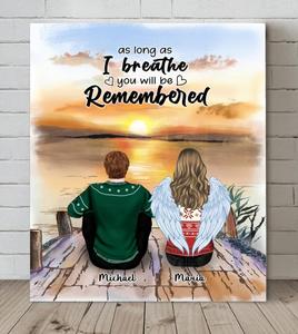 Custom Personalized Memorial Canvas - Upto 4 People & 2 Pets - Best Gift For Family - As Long As I Breathe You Will Be Remembered - HM9JHW Discount 2025 Newest