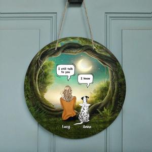 Custom Personalized Dog/Cat Memorial Door Sign - Upto 5 Pets - Best Gift For Dog Lover - I Still Talk To You Visit New Sale Online