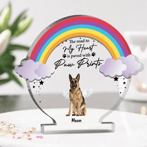 Custom Personalized Dogs At The Rainbow Bridge Acrylic Plaque - Memorial Gift Dog Lover - A Piece Of My Heart Is At The Rainbow Bridge Buy Cheap Find Great