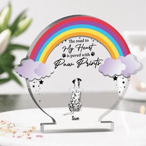 Custom Personalized Dogs At The Rainbow Bridge Acrylic Plaque - Memorial Gift Dog Lover - I Wish The Rainbow Bridge Had Visiting Hours Free Shipping Inexpensive