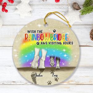 Custom Personalized Dog's Paws Ornament - Best Gift Idea For Dog Lovers - Wish The Rainbow Bridge Has Visiting Hours Discount Recommend
