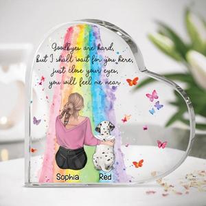 Personalized Pet Mom/Dad Crystal Heart - Memorial Gift Idea For Pet Owner with up to 5 Pets - Goodbyes Are Hard, but I Shall Wait For You Here Discount Shop For