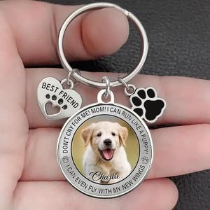 Personalized Photo Memorial Keychain for Dog Loss - Don't Cry For Me Mom Free Shipping Buy