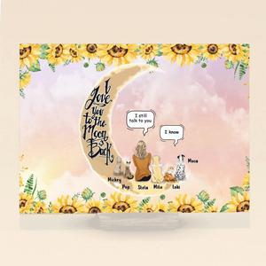 Personalized Pet Mom Sunflower Acrylic Plaque - Gift Idea For Dog/ Cat Lover - Upto 5 Pets - I Love You To The Moon And Back Good Selling Cheap Online
