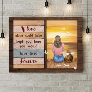 Personalized Pet Memorial Canvas - Adult/ Couple With Upto 4 Pets - Memorial Gift Idea For Dog/ Cat Lover - If Love Alone Could Have Kept You Here You Would Have Lived Forever Buy Cheap Best Pices