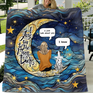 Personalized Pet Mom/Dad Blanket - Full Option - Best Gift For Dog/Cat Lovers - I Love You To The Moon And Back Outlet Shop Offer