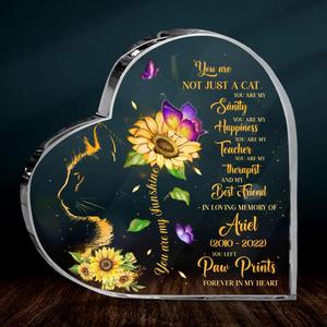 Custom Personalized Memorial Crystal Heart - Gift Idea For Cat Owner - You Are Not Just A Cat, You Are My Sanity Outlet For Nice