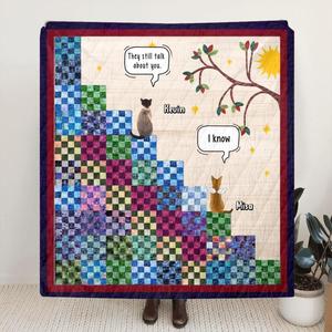 Custom Personalized Memorial Cat Quilt/Single Layer Fleece Blanket - Gift Idea For Cat Lovers/Owners - Upto 4 Cats - They Still Talk About You 2025 Cheap Online