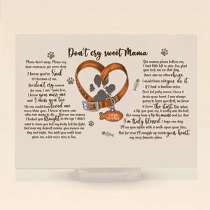 Custom Personalized Memorial Cat Pawprints Acrylic Plaque - Gift Idea For Cat Lover - Don't Cry Sweet Mama Please Don't Weep Cheap Real Eastbay