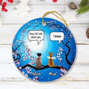 Custom Personalized Memorial Cat Ornament - Gift for Cat Owners - Memorial Conversation - Up to 4 Cats - They Still Talk About You Visit New Sale Online