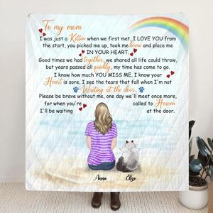Custom Personalized Memorial Cat Quilt/ Fleece Blanket - Single Parent With Upto 4 Cats - Memorial Gift For Cat Lovers - M04NKJ Discount Exclusive