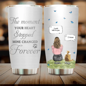 Custom Personalized Memorial Cat Tumbler - Upto 4 Cats - Gift Idea for Cat Lovers/Owners - The Moment Your Heart Stopped Mine Changed Forever Inexpensive For Sale