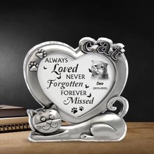 Custom Personalized Memorial Cat Photo Acrylic Plaque - Christmas/Memorial Gift Idea for Cat Owners - Always Loved Never Forgotten Forever Missed Online Online Free Shipping