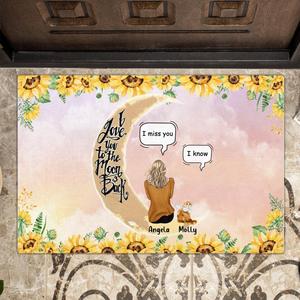 Custom Personalized Memorial Cat Sun Flower Doormat - Upto 6 Cats - Memorial Gift Idea For Cat Lover - I Love You To The Moon And Back Cheap Pice Low Shipping Fee
