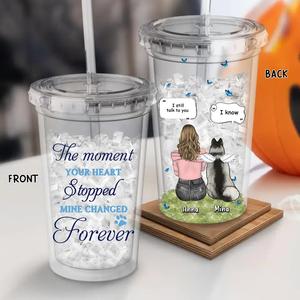Custom Personalized Memorial Dog Acrylic Insulated Tumbler - Upto 4 Dogs - Memorial Gift Idea for Dog Lovers - The Moment Your Heart Stopped Mine Changed Forever Genuine Sale Online