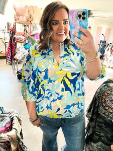 Ivy Jane Pucci Printed Popover-Blue or Red Outlet Fashionable