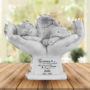 Custom Personalized Dog Pet Grave Markers Memorial Angel Statue Acrylic Plaque - Memorial Gift Idea For Dog Lover - The Moment Your Heart Stopped Mine Changed Forever Sale Low Pice