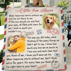 Personalized Memorial Pet Quilt/Single Layer Fleece Blanket - Upload Photo - Memorial Gift Idea For Pet Owners - A Letter From Heaven Discount Exclusive