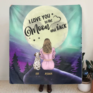 Personalized Memorial Pet Mom Single Layer Fleece/Quilt Blanket - Gift Idea For Dog/Cat Owners - I Love You To The Moon And Back Enjoy Cheap Pice