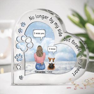 Personalized Memorial Pet Crystal Heart- Upto 3 Pets - Memorial Gift Idea For Dog/Cat/Rabbits Owners - I Miss You Outlet Manchester