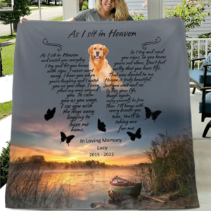 Custom Personalized Dog Photo Memorial Single Layer Fleece/ Quilt - Memorial Gift - As I Sit In Heaven Discount 2025