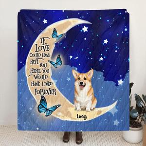 Custom Personalized Dog Quilt/Fleece Blanket & Pillow Cover - Upto 4 Dogs - Best Gift For Dog Lover - If Love Could Have Kept You Here You Would Have Lived Forever Buy Cheap Deals