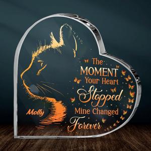 Personalized Memorial Cat Crystal Heart -  Memorial Gift Idea For Loss Of Cat - The Moment Your Heart Stopped Mine Changed Forever 2025 New Cheap Pice
