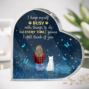 Custom Personalized Dog Mom/ Dog Dad Heart Acrylic Plaque - Gift Idea For Dog Lover with up to 4 Dogs - I Still Think Of You Get To Buy Cheap Pice
