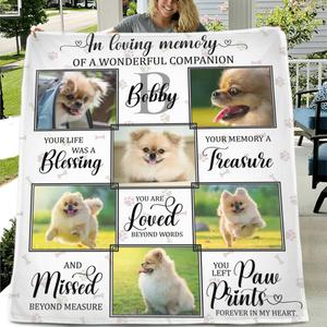 Custom Personalized Dog Photo Single Layer Fleece/ Quilt Blanket - Memorial Gift Idea For Dog Owner - Your Life Was A Blessing Cheapest For Sale