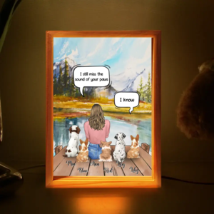 Personalized Memorial Dog Mom Frame Light Box - Gift Idea For Dog Owners/Lovers - Upto 5 Dogs - I Still Miss The Sound Of Your Paws Where To Buy Cheap Real
