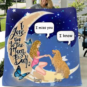 Custom Personalized Dog Mom Quilt/Fleece Blanket & Pillow Cover - Memorial Gift For Dog Lovers - I Love You To The Moon And Back Hot Sale Cheap Pice