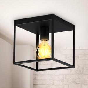 Industriële plafondlamp zwart | Incl. dimbare E27 lamp | Cage Cheap Sale Outlet Store