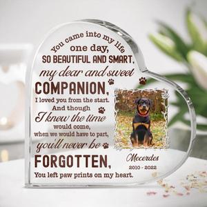 Personalized Custom Photo Pet Loss Crystal Heart - Memorial Gift Idea For Pet Lover - Paw Prints On My Heart Buy Cheap Countdown Package