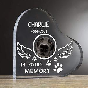 Personalized Custom Photo Pet Memorial Crystal Heart - Memorial Gift Idea For Pet Lover - In Loving Memory Discount Codes Really Cheap