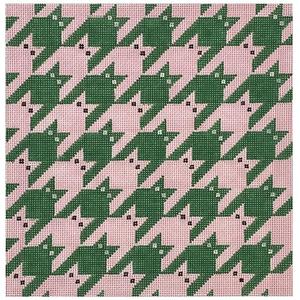 Cats Houndstooth Square - Pink & Green Outlet Cheap Online