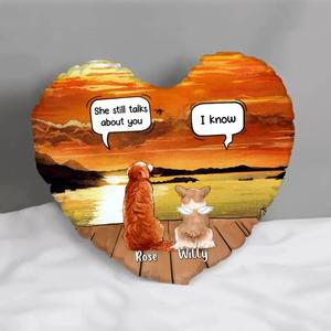 Custom Personalized Pet Memorial Heart Pillow - Upto 5 Pets - Memorial Gift Idea For Dog/ Cat Lover Newest