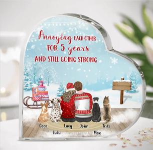 Custom Personalized Couple Crystal Heart - Upto 4 Dogs - Christmas Gift Idea For Dog Lovers -Annoying Each Other For Years And Still Going Strong Extremely Cheap Online