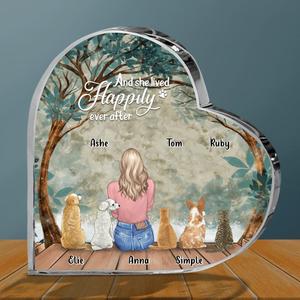 Custom Personalized Pet Mom Crystal Heart - Gift Idea For Dog/ Cat Lover with up to 5 Pets -  And She Lived Happily Ever After Cheap Pice For Sale
