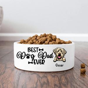 Custom Personalized Pet Bowl - Gift Idea For Pet Lovers - Up To 5 Dogs/Cats - Happy Further's Day To My Human,  Now Feed Me Marketable For Sale