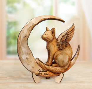 Custom Personalized Cat 2 Layered Wooden Art - Memorial Gift Idea for Cat Owners Ebay Online