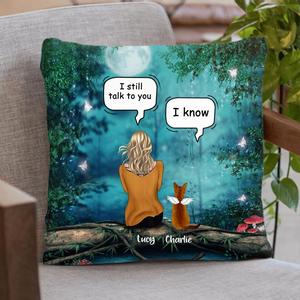 Custom Personalized Cat Memorial Pillow Cover & Quilt/ Fleece Blanket - Upto 5 Cats - Best Gift For Cat Lover - I Still Talk To You Outlet For Nice