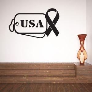 USA Dog Tag with Ribbon Decal Free Shipping Top Quality