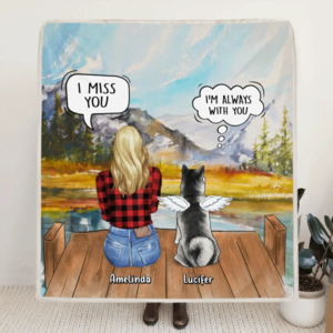 Personalized Cat Dog Memorial, Mother's Day Gift For Dog Mom - Mom & Upto 3 Pets Memorial Fleece Blanket - I Love You Buy Cheap Hot Sale