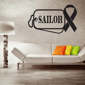 Sailor Dog Tag with Ribbon Decal Clearance Best Pices