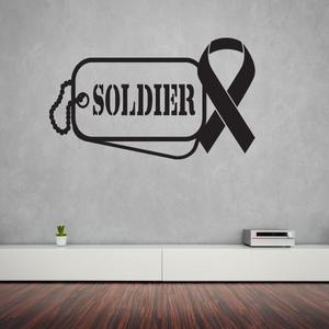 Soldier Dog Tag with Ribbon Decal Free Shipping Marketable